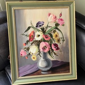 SIGNED Artist B. Leonard Oil Painting on Canvas. Professionally framed